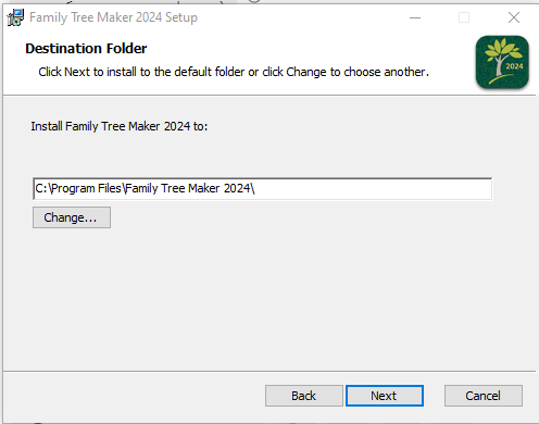 Destination Folder