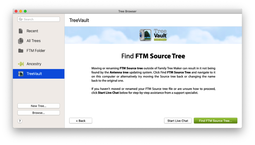 FTM Source Tree button
