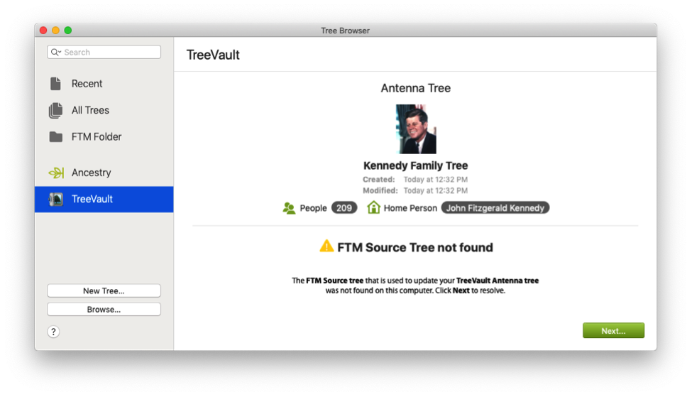 TreeVault on the left and then click Next