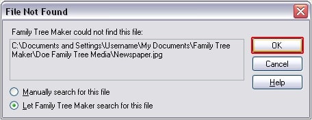 Family Tree Maker search for this file