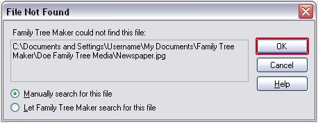 Manually searching for the file
