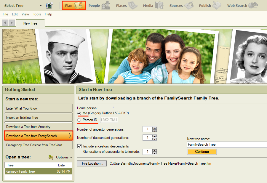 Download a Tree on FamilySearch