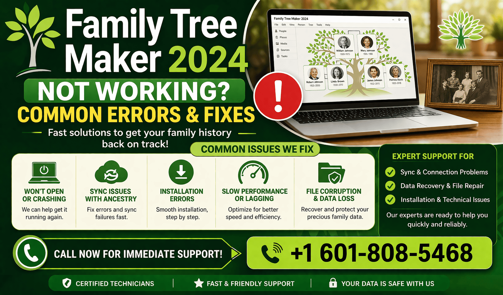 family tree maker contact number
